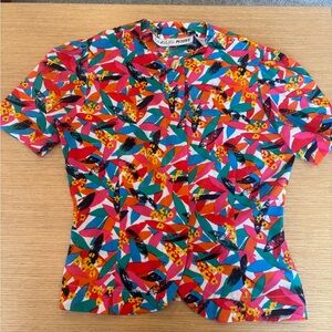 Colorful Geometric Pattern Vintage Blouse